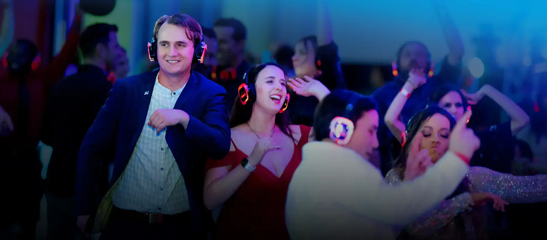 ITA Group corporate event attendees dance at silent disco activity